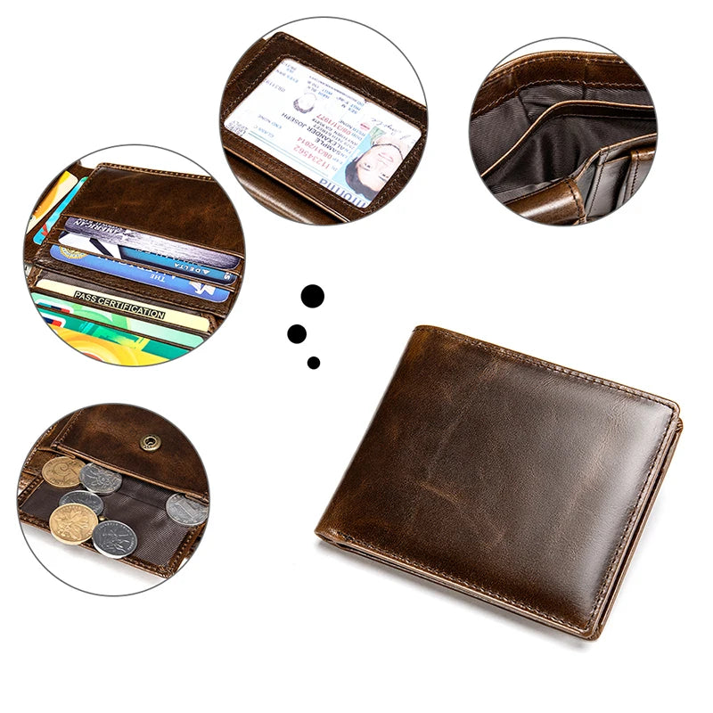 DefenderShield Leather Wallet – RFID Anti-Theft Business Wallet