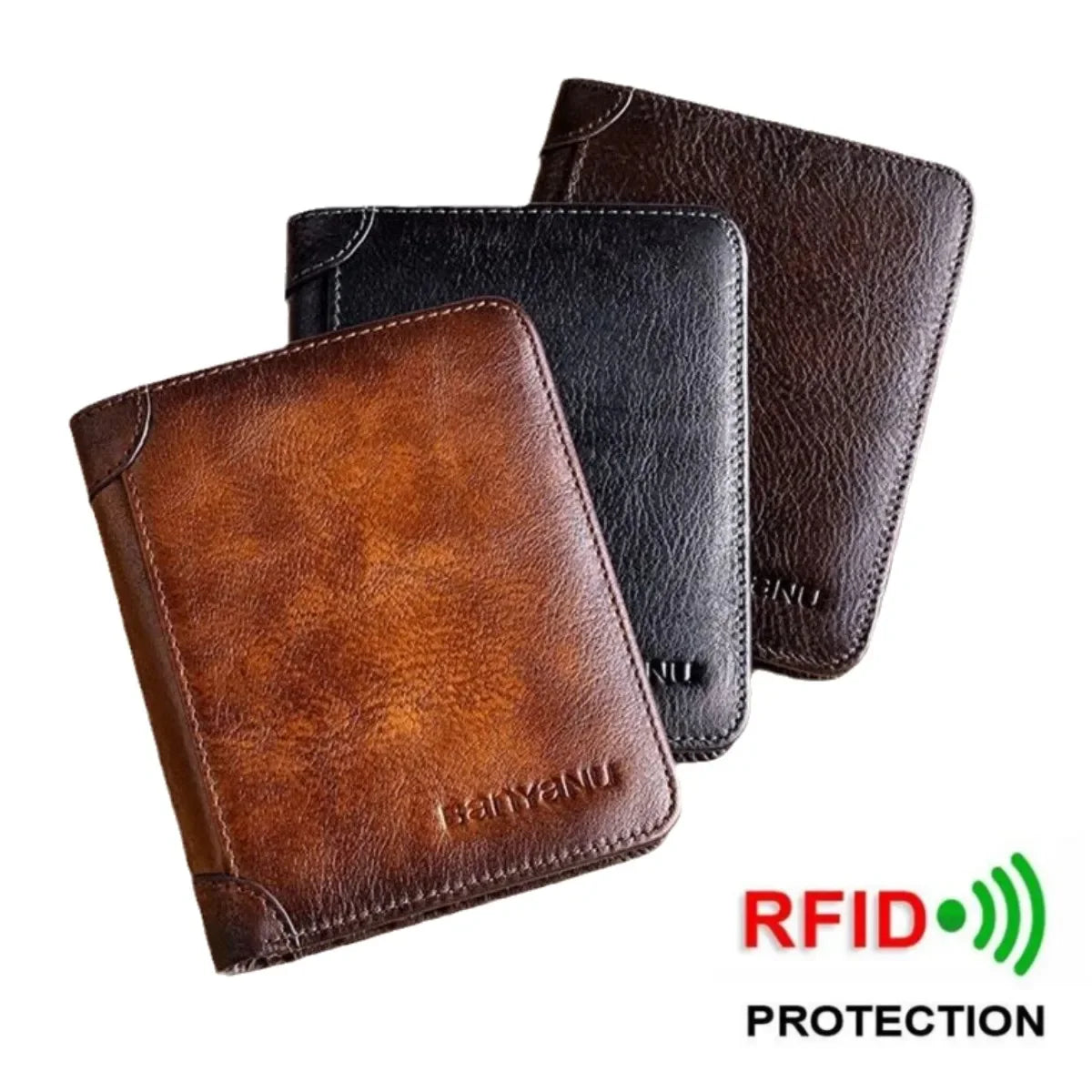 Executive Retro Leather Wallet – RFID Protection