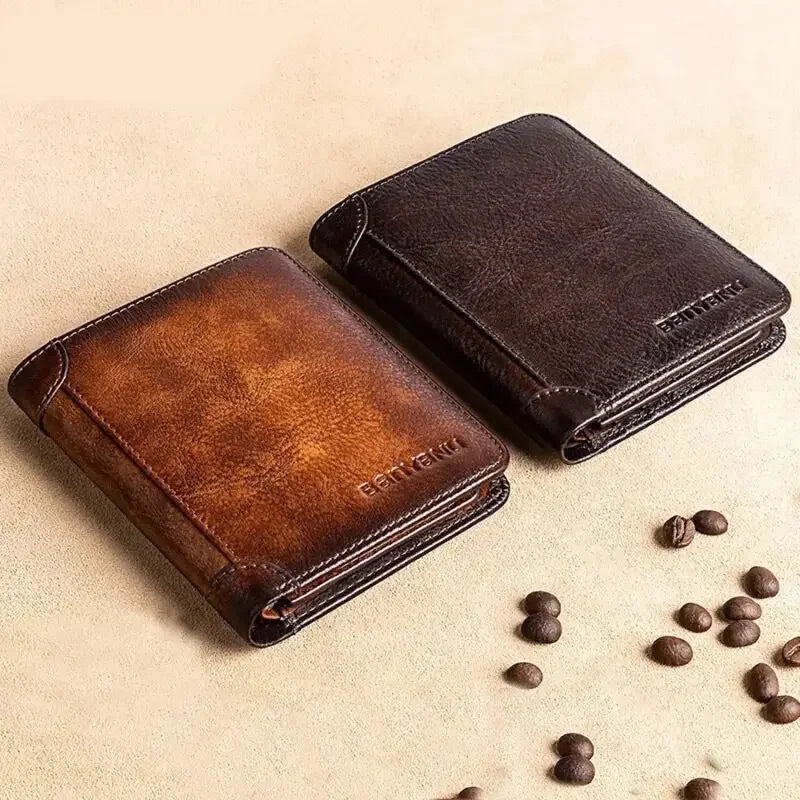 Executive Retro Leather Wallet – RFID Protection