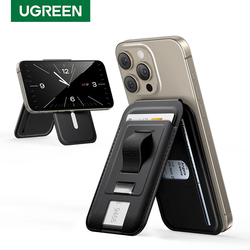 UGREEN Magnetic Card Holder with Ring – For MagSafe iPhone 15, 14, 13, 12