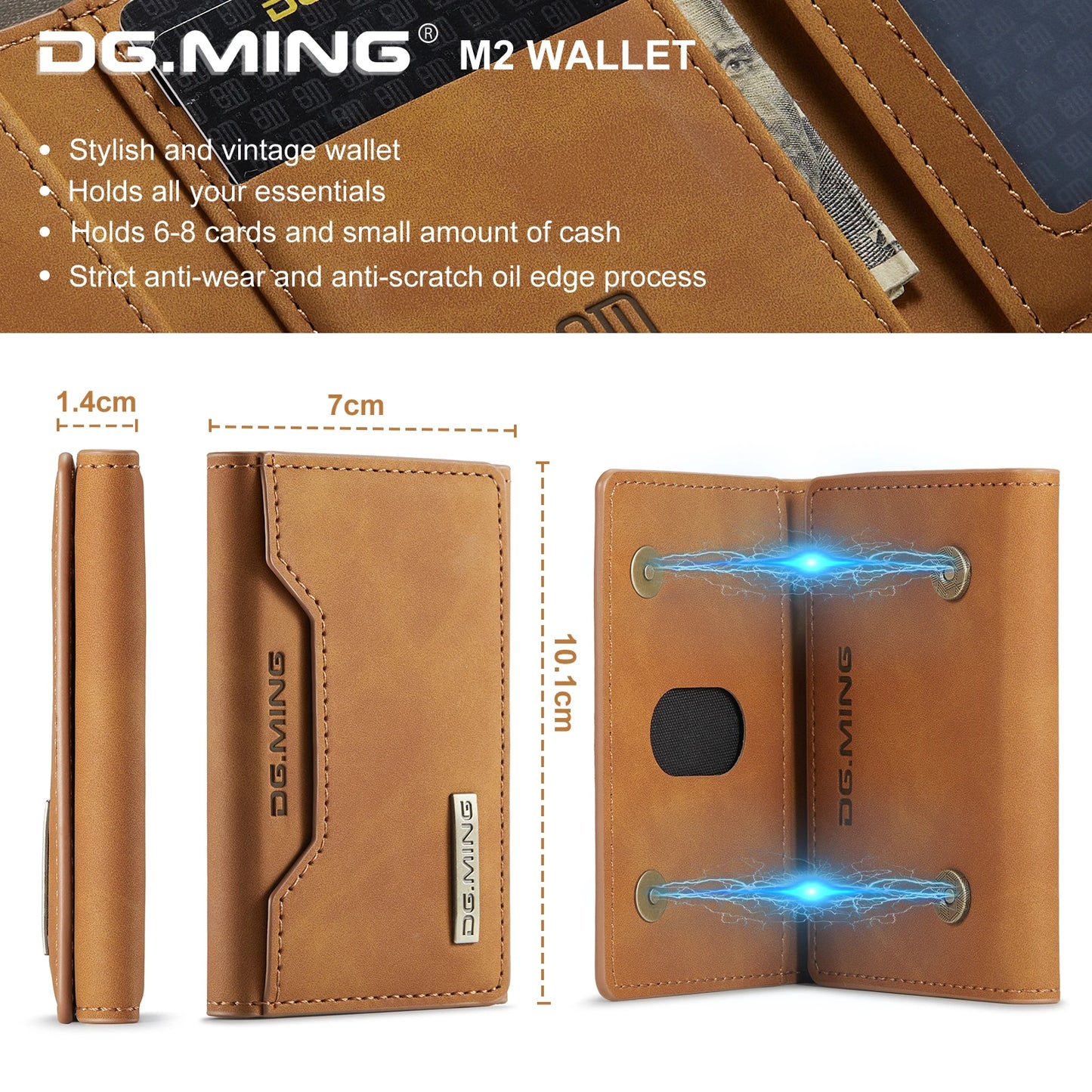 FlexFold Magnetic Card Wallet – Slim PU Leather Phone Holder for iPhone, Samsung, Huawei, and Google