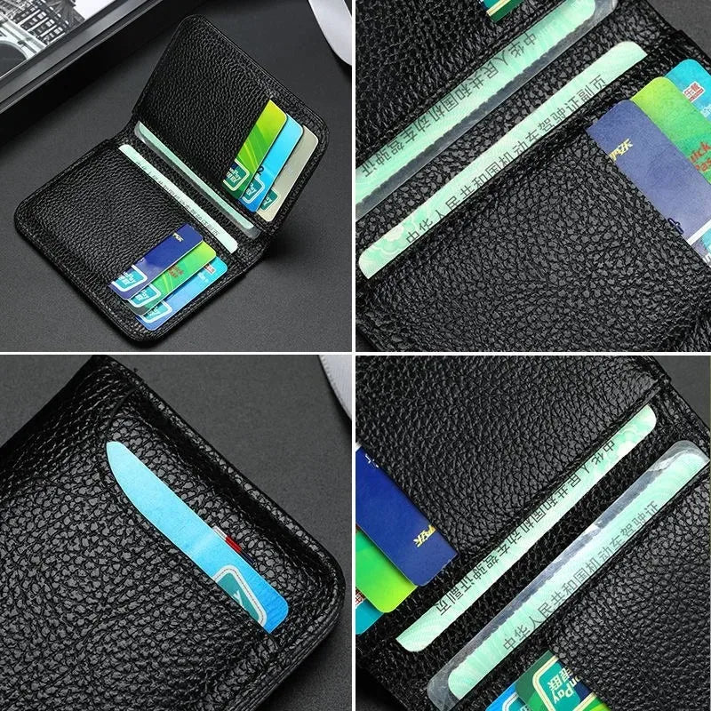 Portable Super Slim Soft Wallet – PU Leather Mini Credit Card Holder for Men