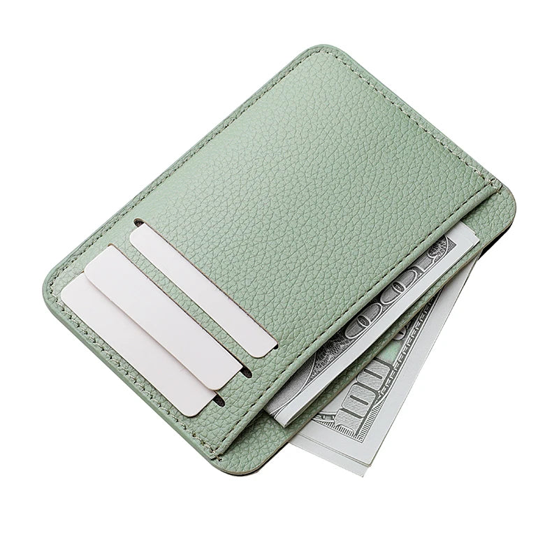 Ultra-Thin PU Leather Credit Card Wallet – Minimalist Business Card Holder