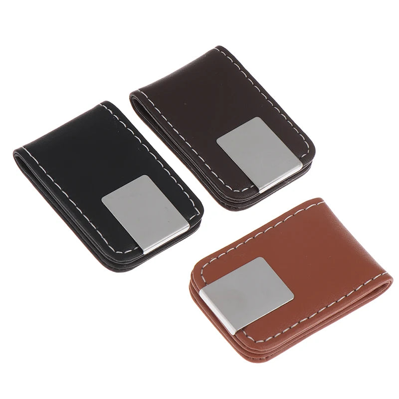 MagClip Slim Magnetic Money Clip – PU Leather Wallet for Cards and Cash