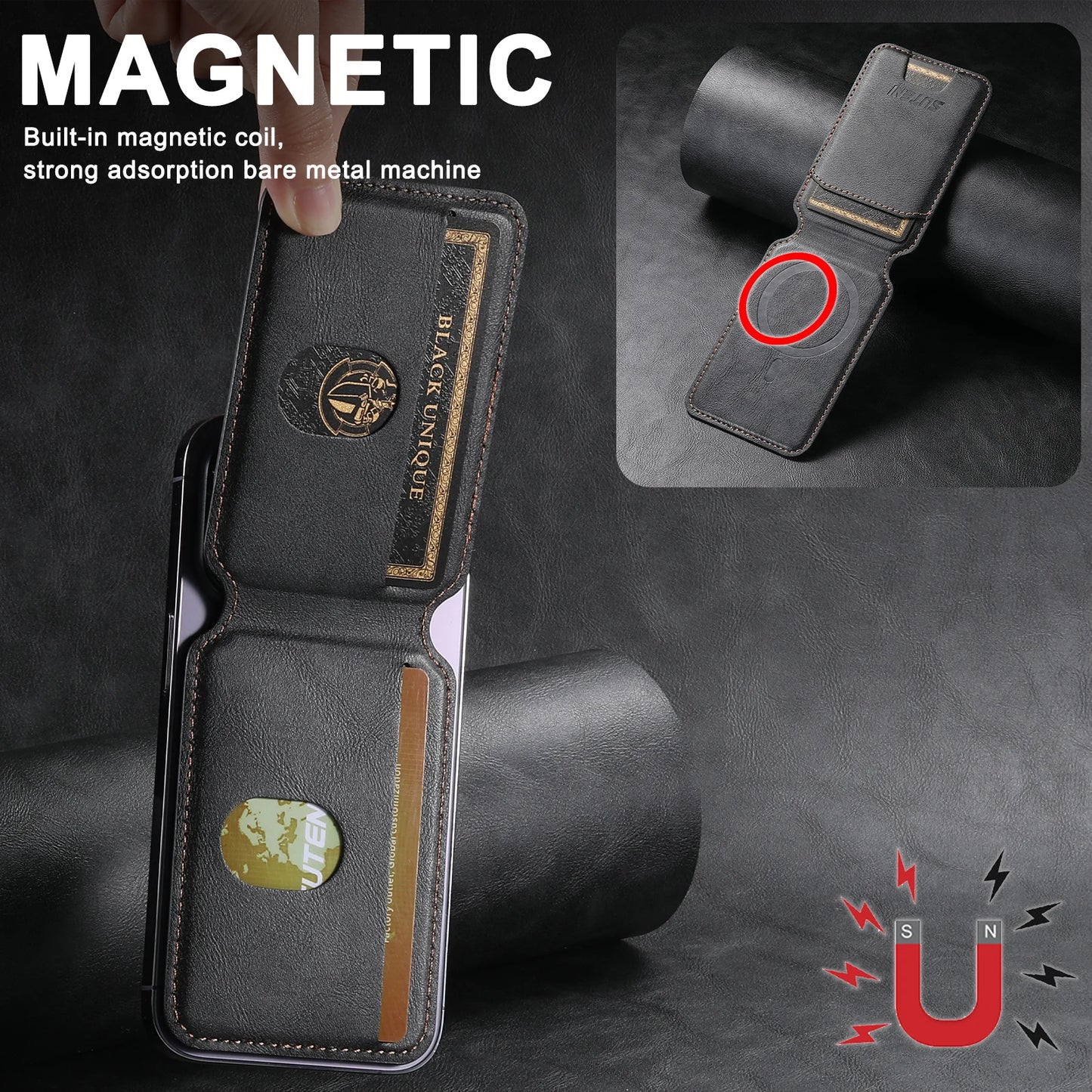 MagLux Leather Wallet – MagSafe Magnetic Card Holder for iPhone