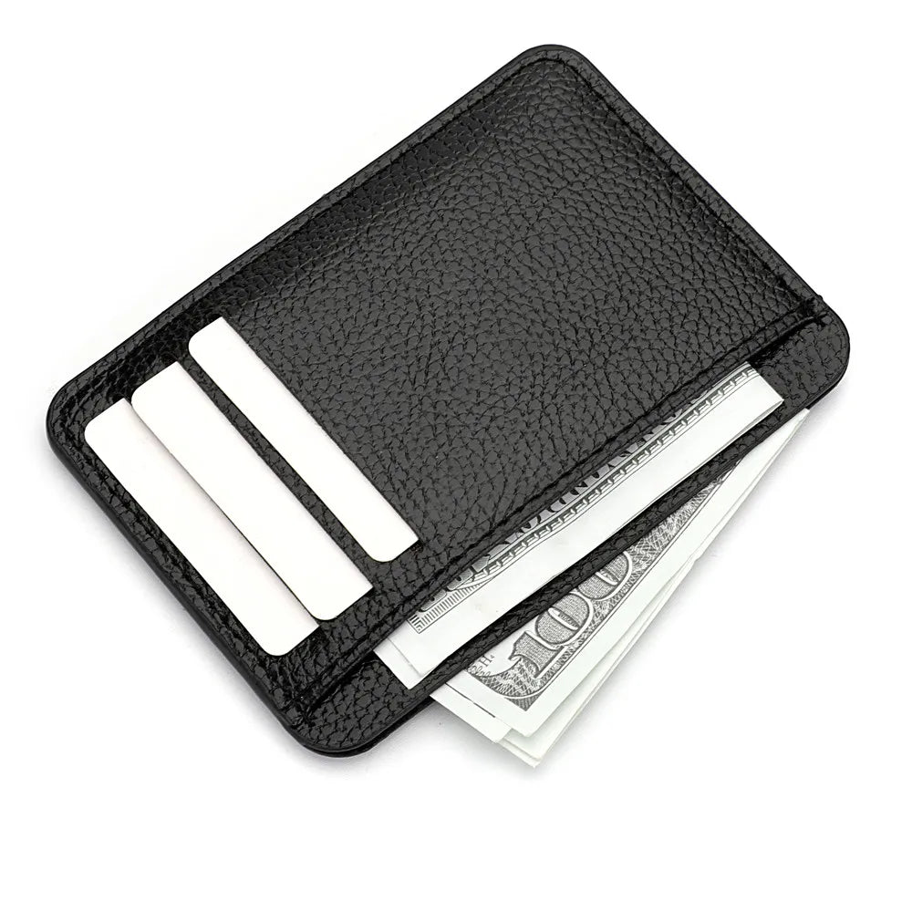 Ultra-Thin PU Leather Credit Card Wallet – Minimalist Business Card Holder