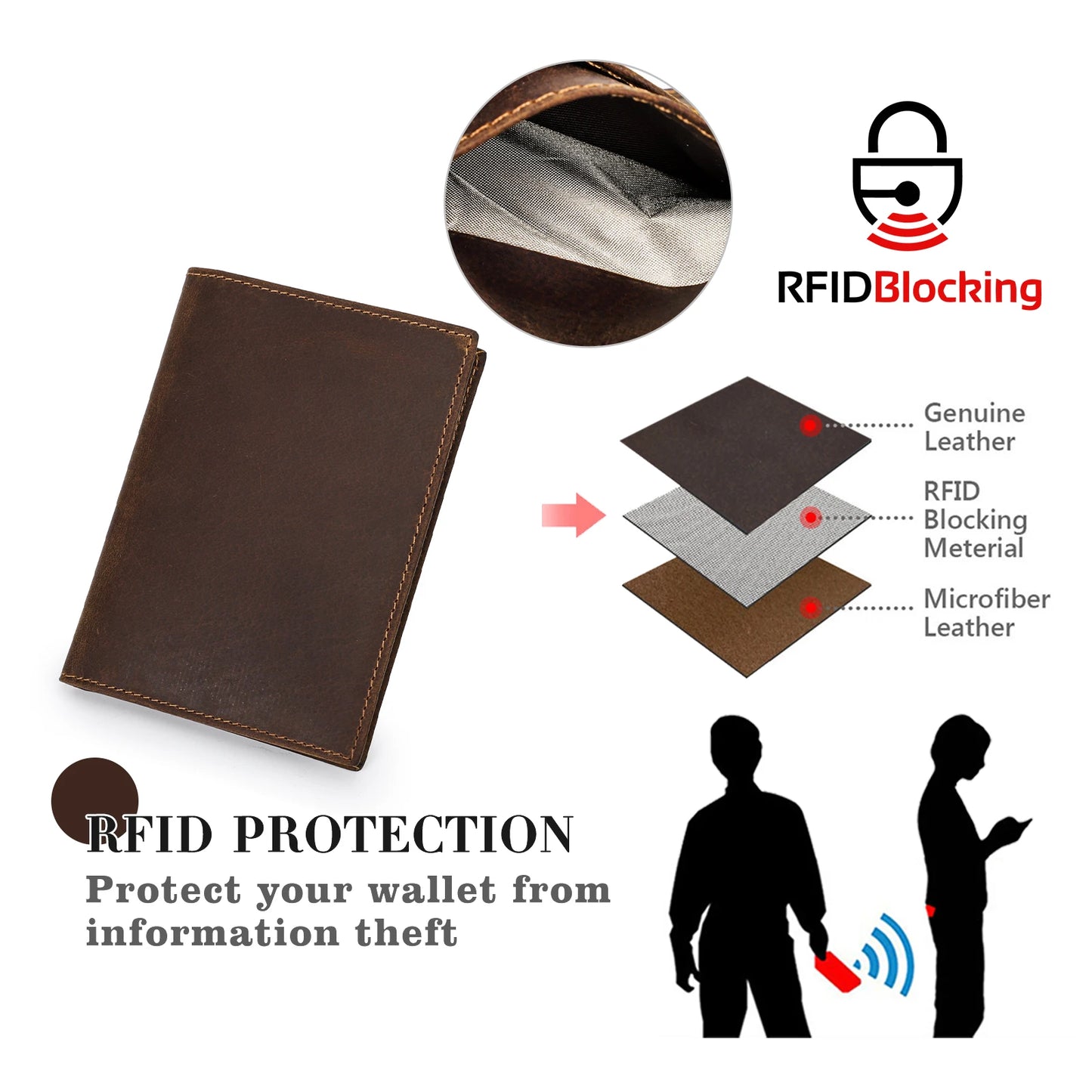 Retro Leather RFID Blocking Passport Cover – Travel Document Organizer with Card Slots and Pen Holder