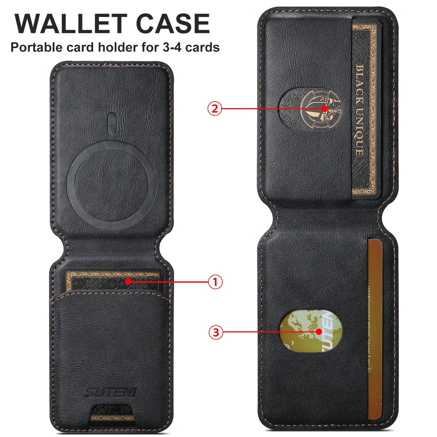 MagLux Leather Wallet – MagSafe Magnetic Card Holder for iPhone