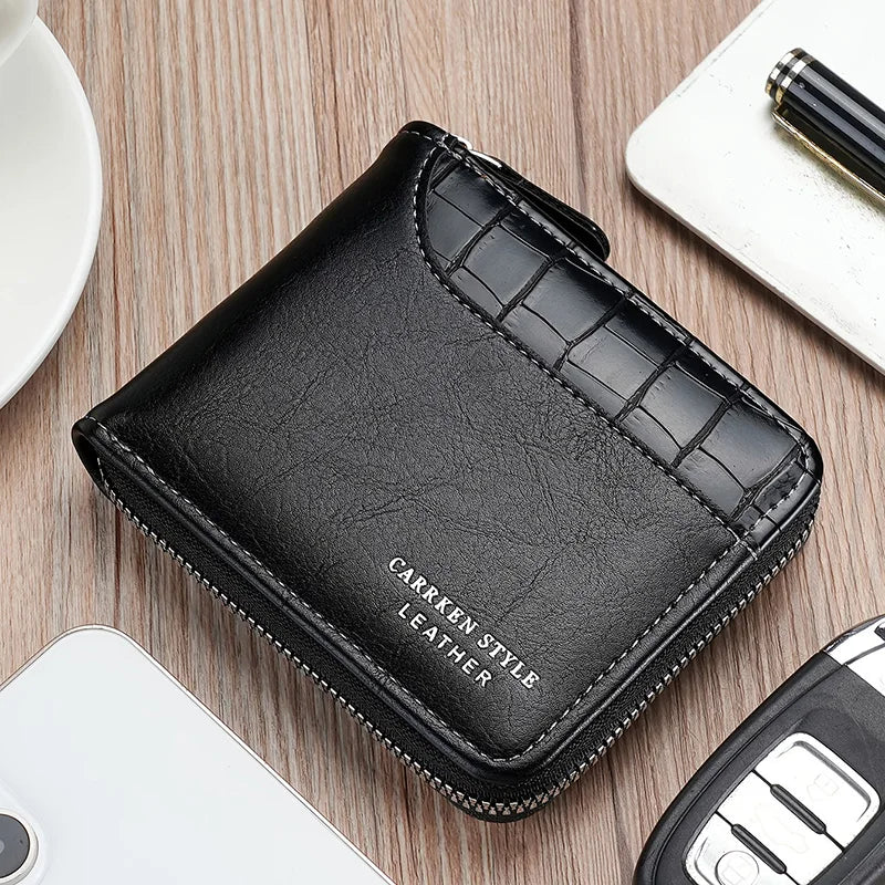 EliteShield Zipper Wallet – RFID Protection for Men