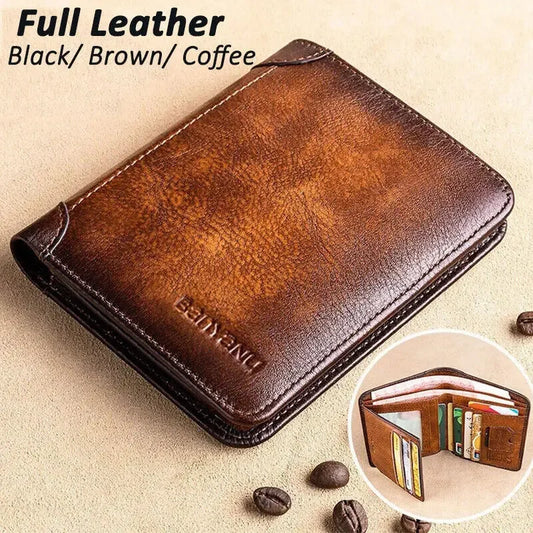 Executive Retro Leather Wallet – RFID Protection