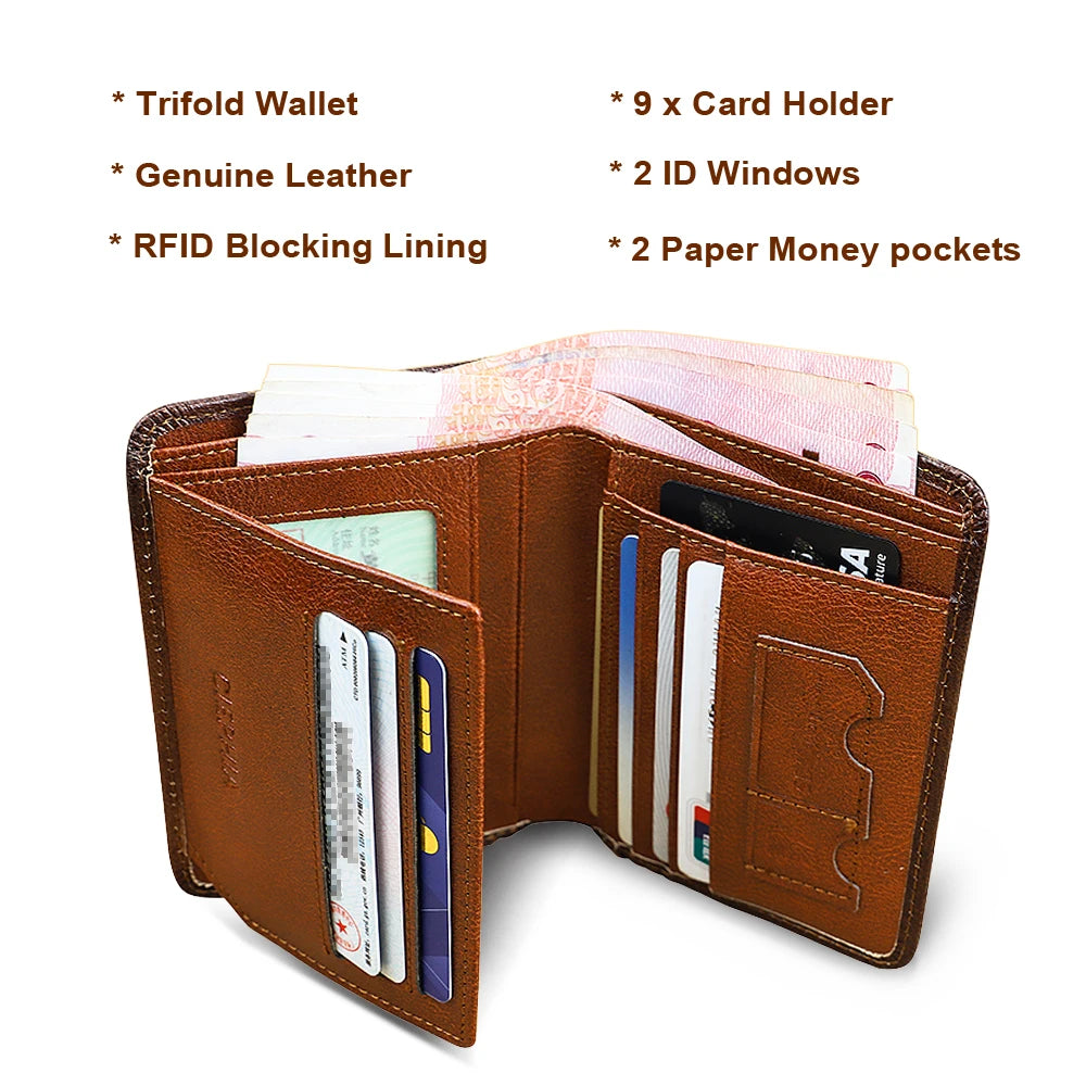 Vanguard RFID Leather Wallet – Slim Vintage Design.