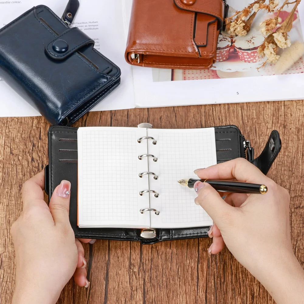 Wallet Turned Regular M5/A8 Size Rings Planner Mini Techo with 15 MM Rings Organizer Journey Diary Portable Notebook