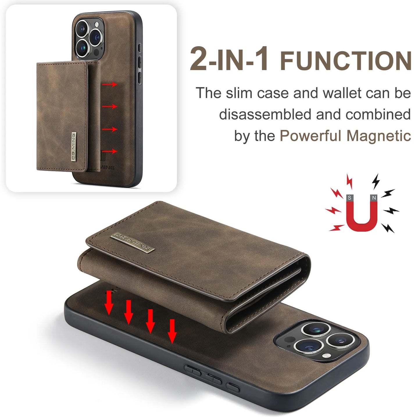 MagnaCase Wallet – Magnetic Leather Card Holder for iPhone