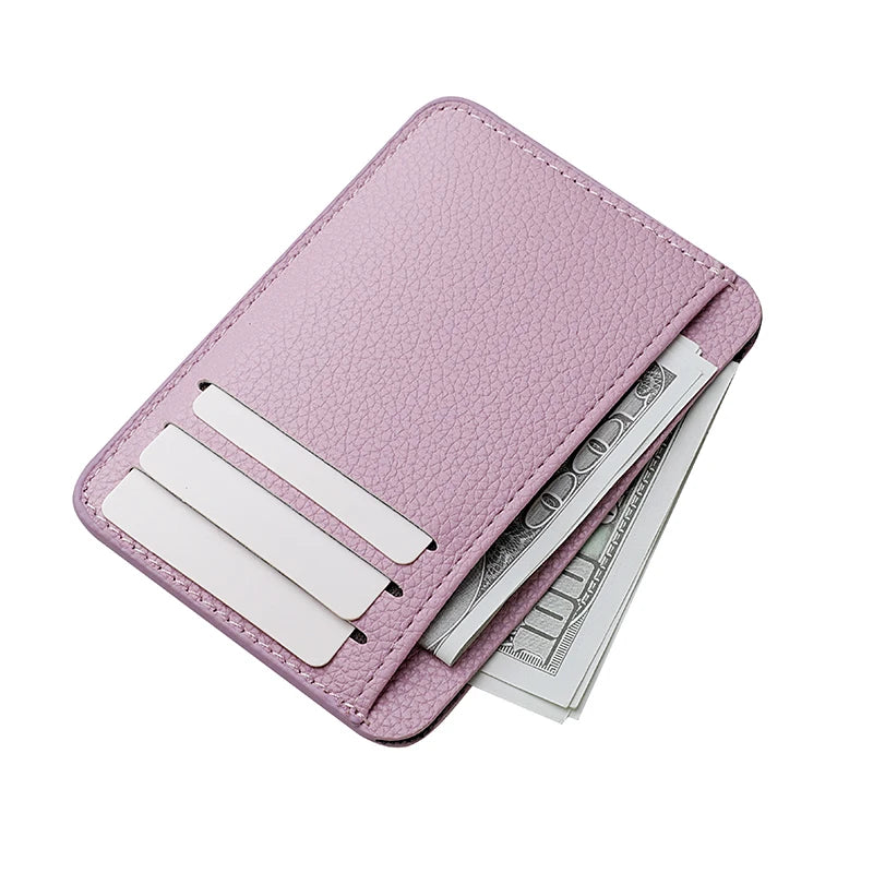 Ultra-Thin PU Leather Credit Card Wallet – Minimalist Business Card Holder