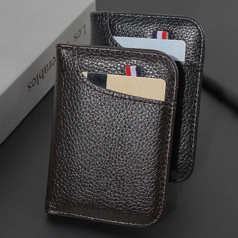 Portable Super Slim Soft Wallet – PU Leather Mini Credit Card Holder for Men