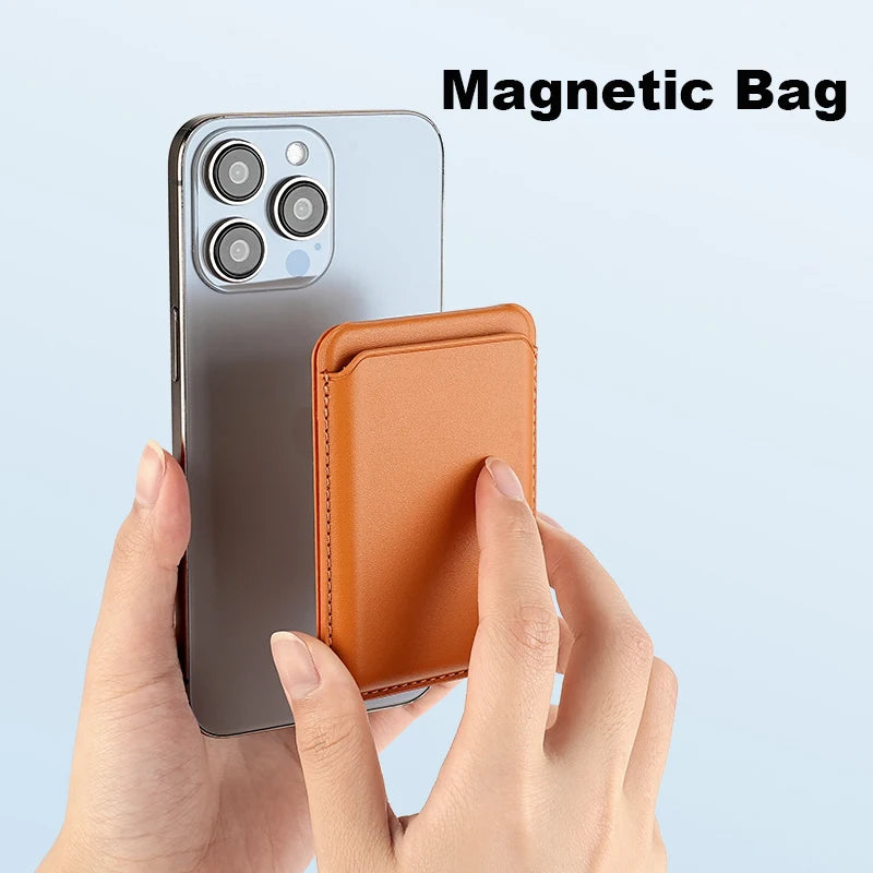 FoldHide Magnetic Wallet Stand – Leather Card Holder for MagSafe iPhones