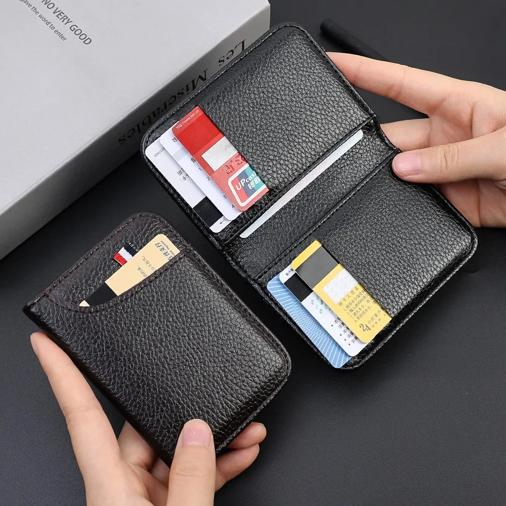 Portable Super Slim Soft Wallet – PU Leather Mini Credit Card Holder for Men