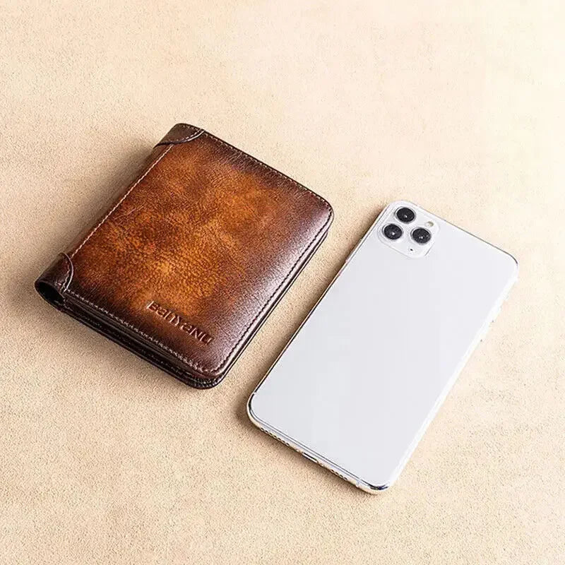 Executive Retro Leather Wallet – RFID Protection